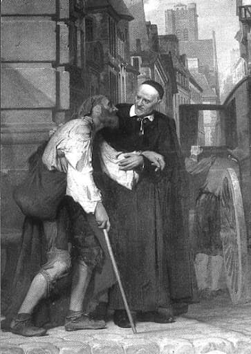 St. Vincent de Paul helping the poor